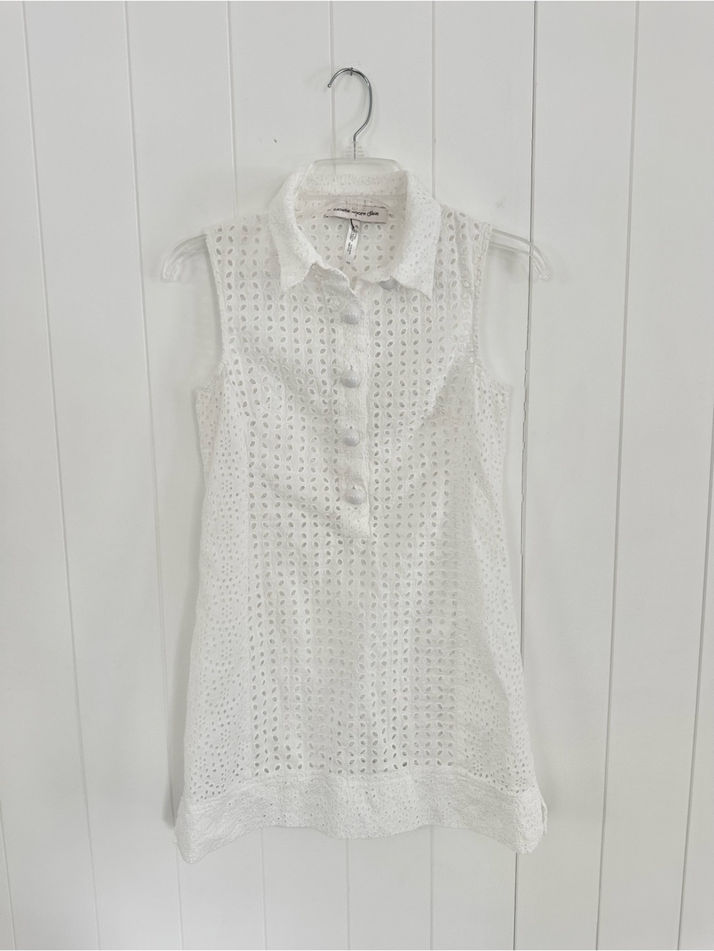 Nanette Lepore White Eyelet Sleeveless Coverup Dress